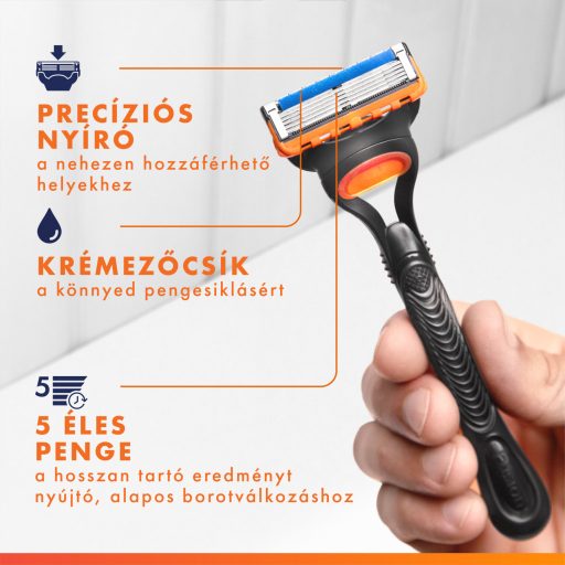 Gillette Fusion5 Férfi Borotva, 1 db Gillette 5 Pengés Borotva, Borotvabetétek, Precíziós Nyíró