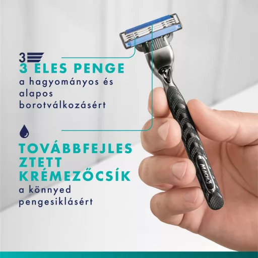 Gillette Mach3 Férfi Borotva, 1 db Gillette 3 Pengés Borotva, Gillette Borotvabetétek