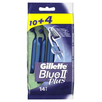 Gillette Blue II Plus Eldobható Férfi Borotva, 10 + 4 db