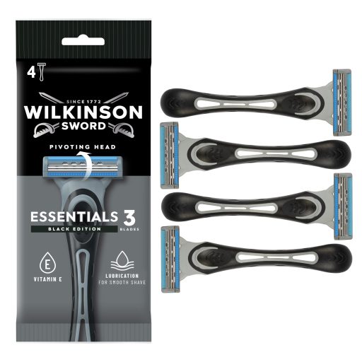 Wilkinson Sword eldobható borotva 4db-os Essentials 3 Black férfi
