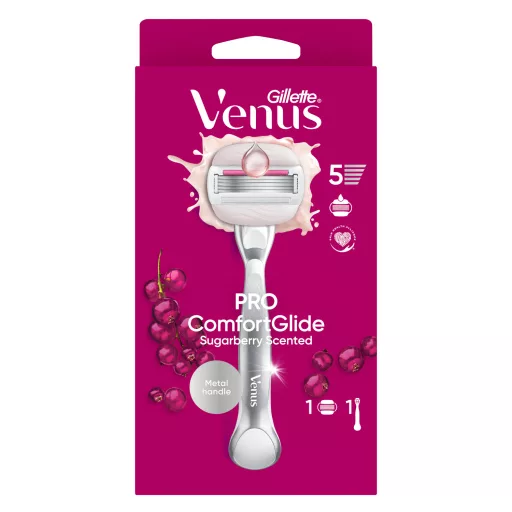 Gillette Venus Pro Comfortglide Sugarberryillatú Női Borotva, 1 Borotvabetét