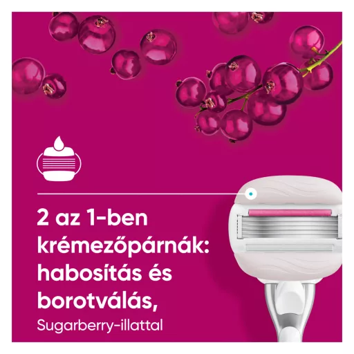 Gillette Venus Pro Comfortglide Sugarberryillatú Női Borotva, 1 Borotvabetét