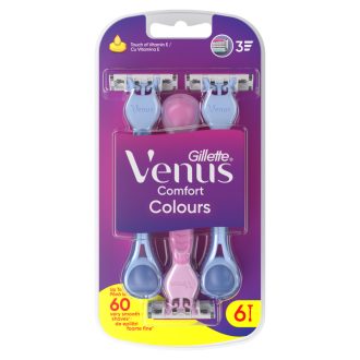 Gillette Venus 3 Colors Eldobható Borotva, 6 Db/Csomag