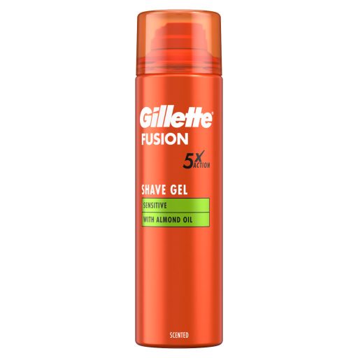 Gillette Fusion Borotvazselé Mandulaolajjal, Érzékeny Bőrre, 200ml