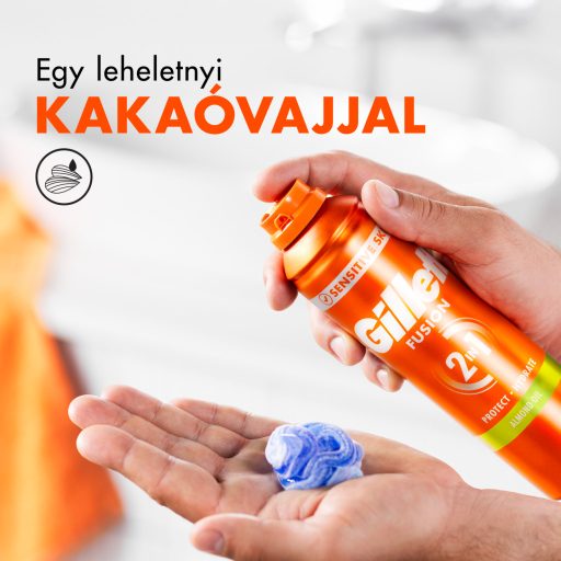 Gillette Fusion Borotvazselé Mandulaolajjal, Érzékeny Bőrre, 200ml