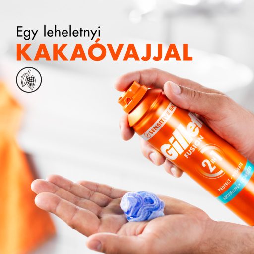 Gillette Fusion Hidratáló Borotvazselé Férfiak Számára, Kakaóvajjal, 200ml