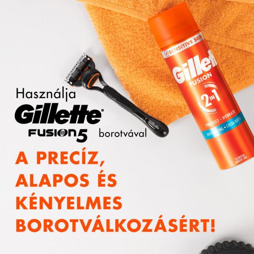 Gillette Fusion Hidratáló Borotvazselé Férfiak Számára, Kakaóvajjal, 200ml