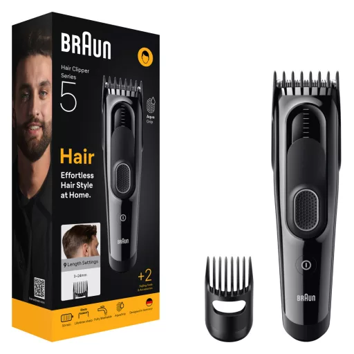 Braun Series 5 Hajvágó,+2 Formázóeszköz, 9 Hosszbeállítás, HC5510