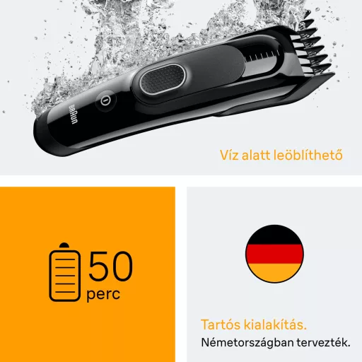 Braun Series 5 Hajvágó,+2 Formázóeszköz, 9 Hosszbeállítás, HC5510