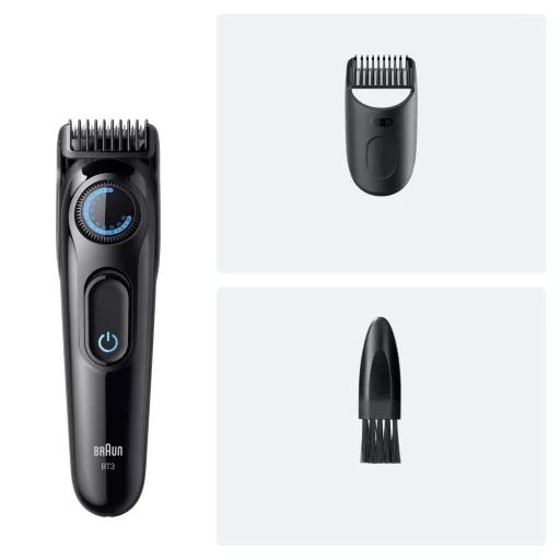 Braun Series 3 Szakállvágó, +2 Formázóeszköz, 20 Hosszbeállítás, Éles Pengék, BT3500, Fekete