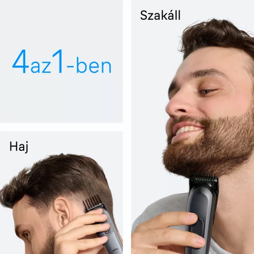 Braun Series 3 4 az 1-ben Formázókészlet, Éles Penge, 14 Hosszbeállítás, AIO3500, Szürke