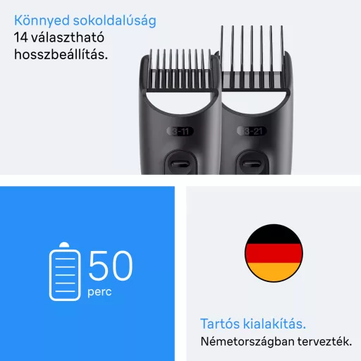 Braun Series 3 4 az 1-ben Formázókészlet, Éles Penge, 14 Hosszbeállítás, AIO3500, Szürke