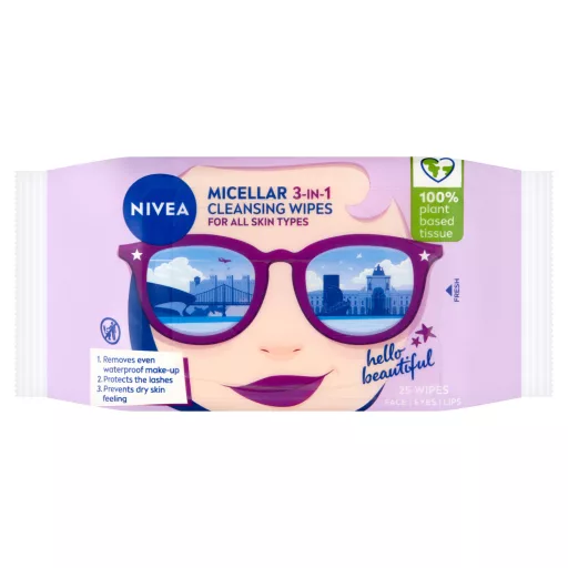NIVEA 3 az 1-ben micellás arctisztító kendő 25 db