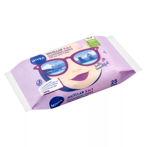 NIVEA 3 az 1-ben micellás arctisztító kendő 25 db
