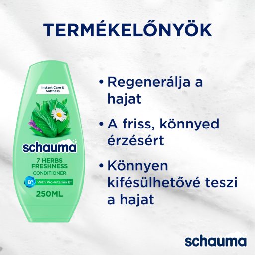 Schauma 7 gyógynövény hajöblítő balzsam (lelapulás ellen, zsíros hajra) 250 ml