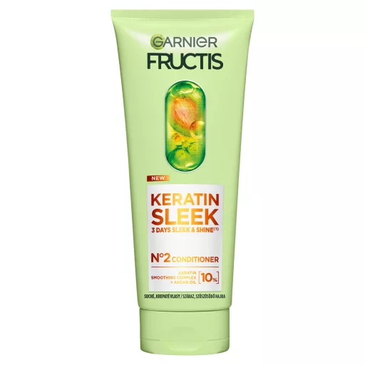 Garnier Fructis balzsam 200ml Keratin Sleek száraz szöszösödő hajra
