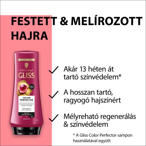 Gliss Color Perfector hajbalzsam hyaluronnal és vörösáfonya-kivonattal 200 ml