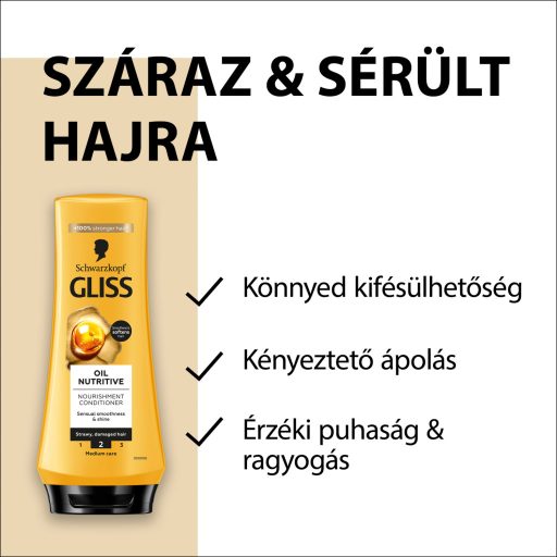 Gliss Oil Nutrive tápláló olaj hajbalzsam 200 ml