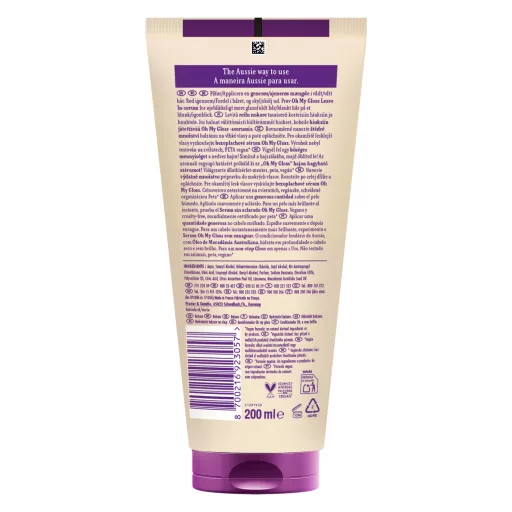Aussie Oh My Gloss Hidratáló Balzsam 200ml. Puhává és Selymessé Varázsolja a Száraz Hajat