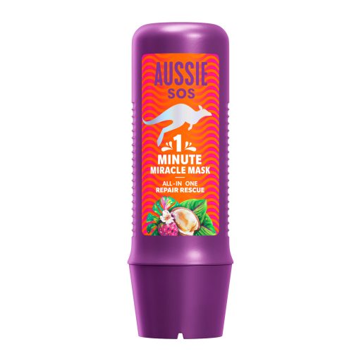 Aussie SOS 1 Minute Miracle Repair Megmentő Pakolás 250ml Károsodott Haj Mélytáplásására