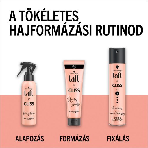Taft X Gliss Sleeky Smooth hajegyenesítő krém a rakoncátlan egyenes hajra 150 ml