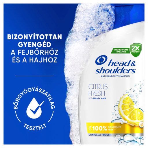Head & Shoulders Citrus Fresh korpa elleni sampon zsíros hajra 800ml pumpás. Naponta