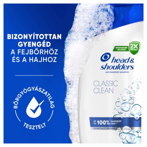 Head & Shoulders Classic Clean korpásodás elleni sampon 800ml pumpás, napi használatra