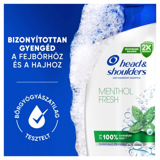 Head & Shoulders Menthol Fresh korpásodás elleni sampon 800ml pumpás napi használatra