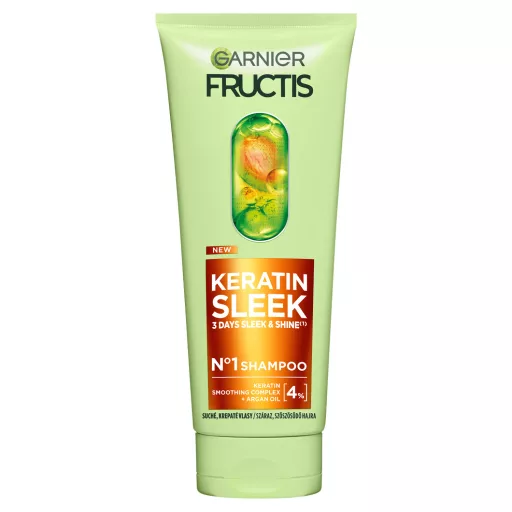 Garnier Fructis sampon 200ml Keratin Sleek száraz szöszösödő hajra