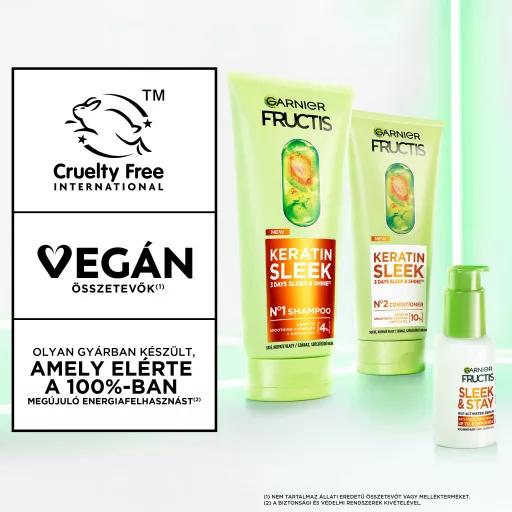 Garnier Fructis sampon 200ml Keratin Sleek száraz szöszösödő hajra
