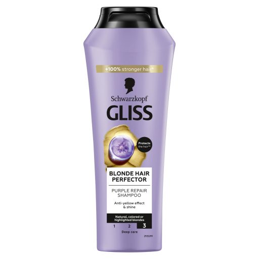 Gliss Blonde Perfector hamvasító sampon peptidkeverékkel és áfonyakivonattal 250 ml