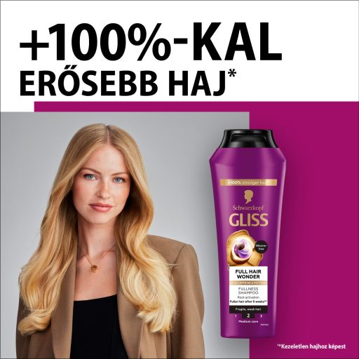 Schwarzkopf Gliss Full Hair Wonder sampon koffeinnel + peptidekkel 250 ml