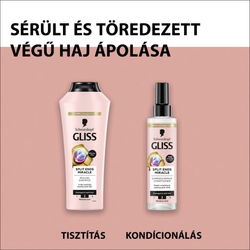 Gliss Split Ends Miracle sampon ionic komplex-szel és szőlőmag olajjal 400 ml
