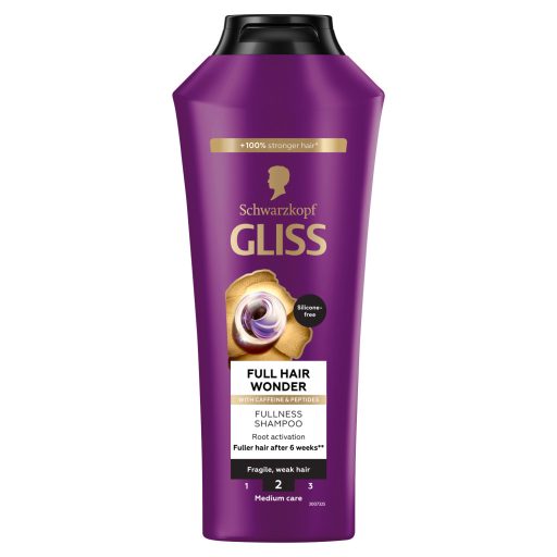 Schwarzkopf Gliss Full Hair Wonder sampon koffeinnel + peptidekkel 400 ml