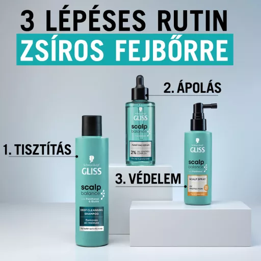 Gliss Scalp Balance mélytisztító sampon lerakódások ellen & zsíros fejbőrre 200 ml