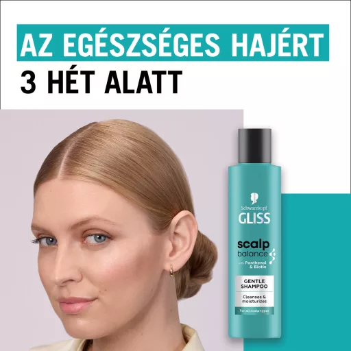 Gliss Scalp Balance gyengéd tisztító sampon panthenollal + biotinnal, minden fejbőrtípusra 200 ml