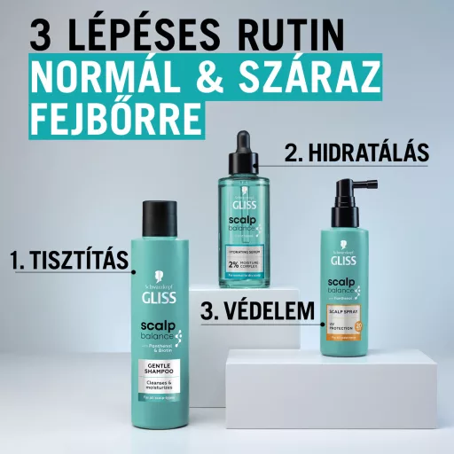 Gliss Scalp Balance gyengéd tisztító sampon panthenollal + biotinnal, minden fejbőrtípusra 200 ml