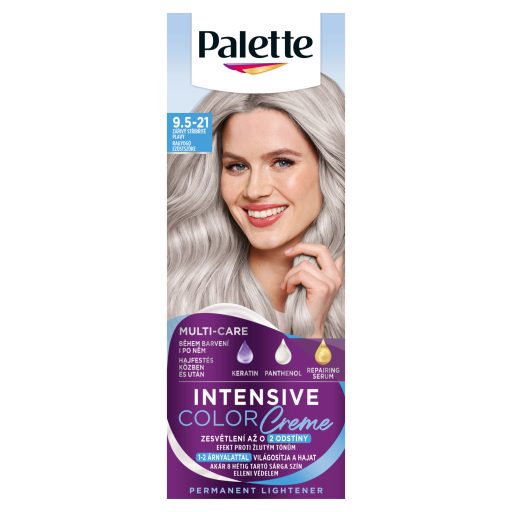 Palette Intensive Color Creme tartós hajfesték 9,5-21 ragyogó ezüstszőke