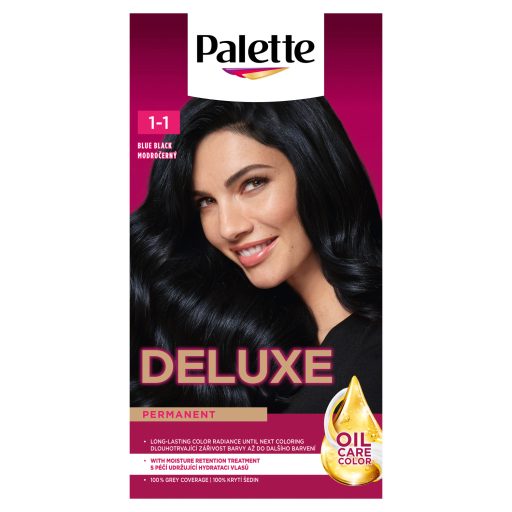 Palette Deluxe 1-1 kékesfekete tartós hajfesték