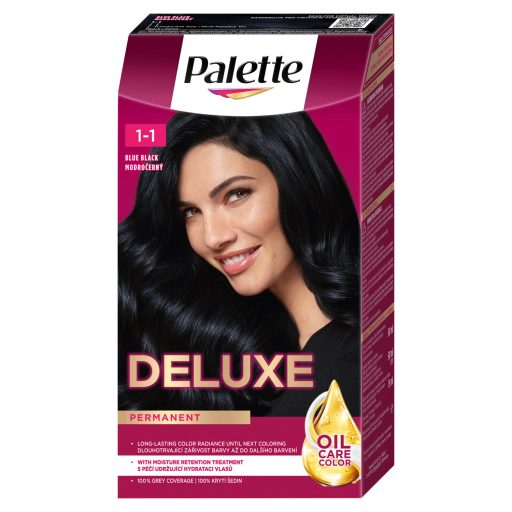 Palette Deluxe 1-1 kékesfekete tartós hajfesték