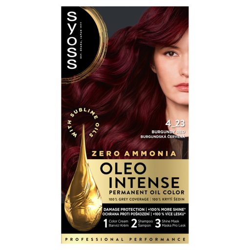 Syoss Oleo Intense tartós hajfesték 4-23 Burgundi vörös