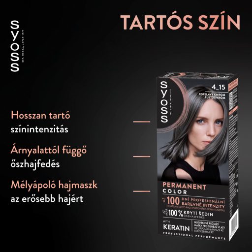 Syoss Color tartós hajfesték 4-15 füstös króm