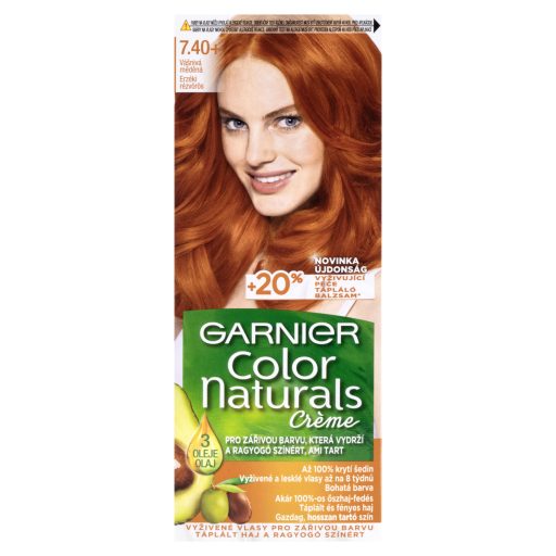 Garnier Color Naturals Tartós hajfesték 7 .40 Érzéki rézvörös, 60 +40 +12 ml