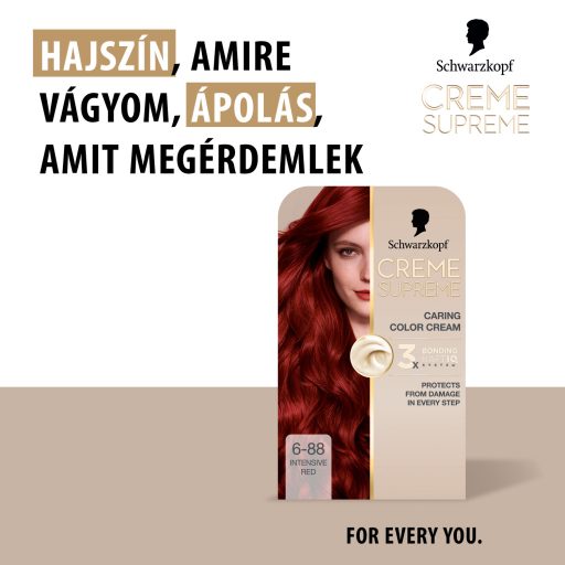 Schwarzkopf Creme Supreme tartós hajfesték 6-88 vöröses sötétszőke