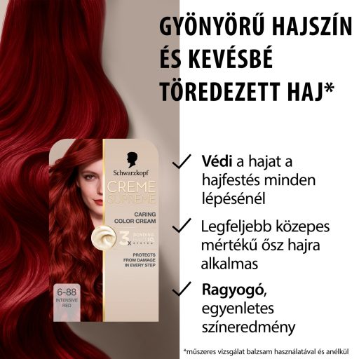 Schwarzkopf Creme Supreme tartós hajfesték 6-88 vöröses sötétszőke