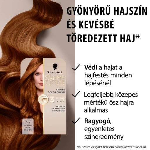 Schwarzkopf Creme Supreme tartós hajfesték 7-7 rezes szőke