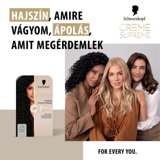 Schwarzkopf Creme Supreme tartós hajfesték 1-0 természetes fekete