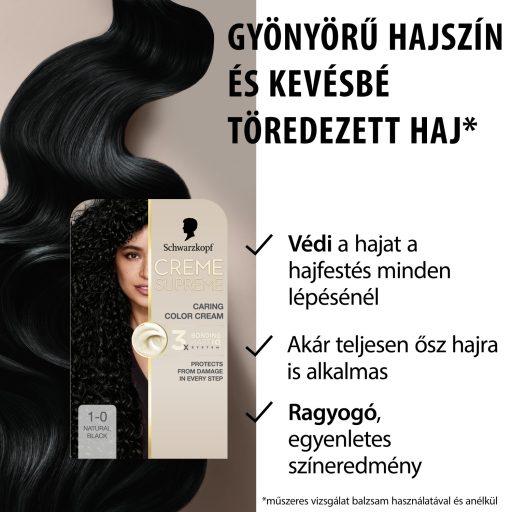 Schwarzkopf Creme Supreme tartós hajfesték 1-0 természetes fekete