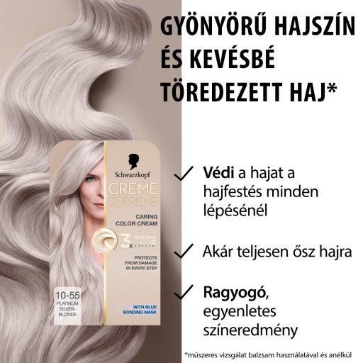 Schwarzkopf Creme Supreme tartós hajfesték 10-55 hűvös ezüstös szőke