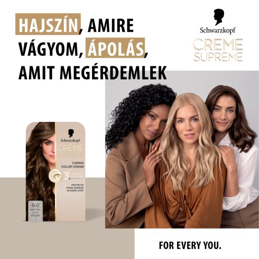 Schwarzkopf Creme Supreme tartós hajfesték 6-0 természetes sötétszőke